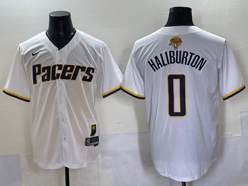 Men 2025 Indiana Pacers #0 Haliburton White Joint Name NBA Jersey style 24->indiana pacers->NBA Jersey